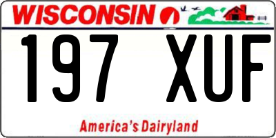 WI license plate 197XUF