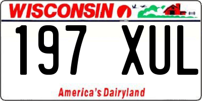 WI license plate 197XUL