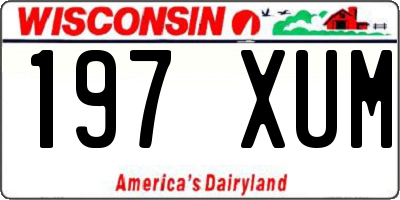 WI license plate 197XUM