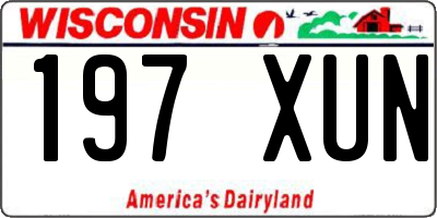 WI license plate 197XUN