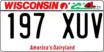WI license plate 197XUV