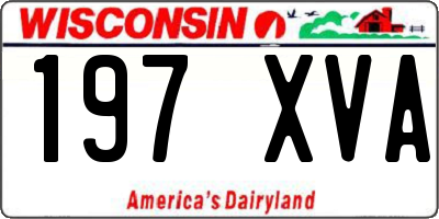 WI license plate 197XVA