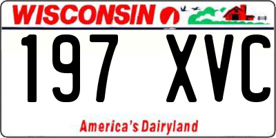 WI license plate 197XVC