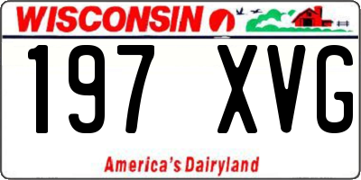 WI license plate 197XVG