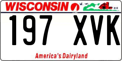 WI license plate 197XVK