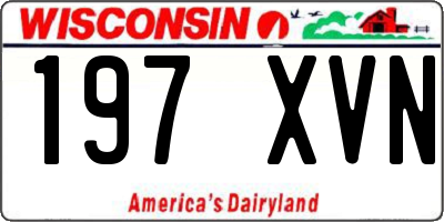 WI license plate 197XVN
