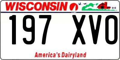 WI license plate 197XVO