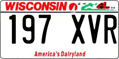 WI license plate 197XVR