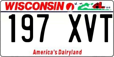 WI license plate 197XVT