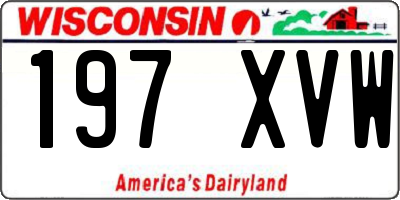 WI license plate 197XVW