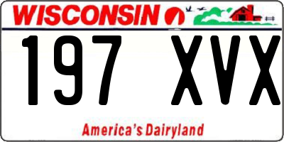 WI license plate 197XVX