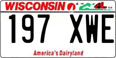 WI license plate 197XWE