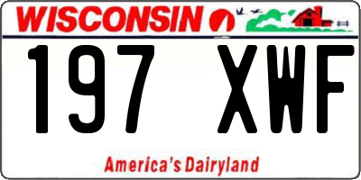 WI license plate 197XWF