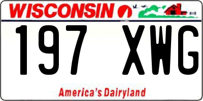 WI license plate 197XWG