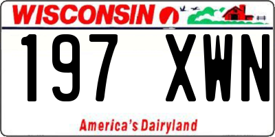 WI license plate 197XWN