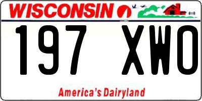 WI license plate 197XWO