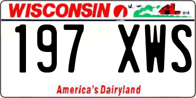 WI license plate 197XWS