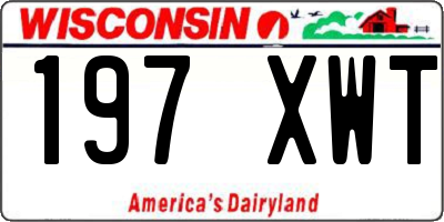 WI license plate 197XWT