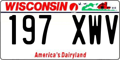 WI license plate 197XWV
