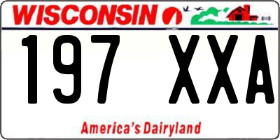 WI license plate 197XXA