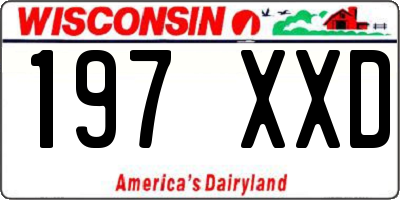 WI license plate 197XXD