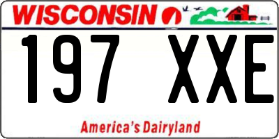 WI license plate 197XXE