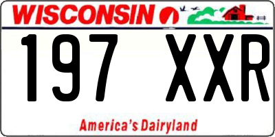WI license plate 197XXR