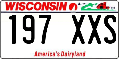 WI license plate 197XXS