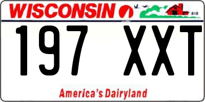 WI license plate 197XXT