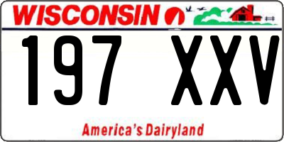 WI license plate 197XXV