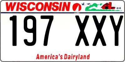 WI license plate 197XXY