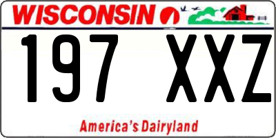 WI license plate 197XXZ
