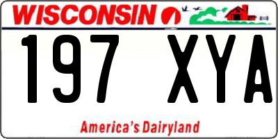 WI license plate 197XYA