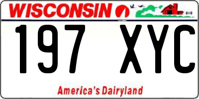 WI license plate 197XYC