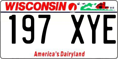 WI license plate 197XYE