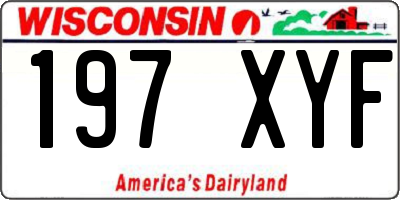 WI license plate 197XYF