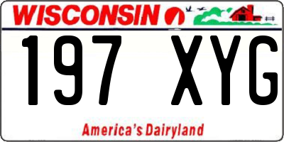 WI license plate 197XYG