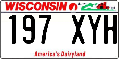 WI license plate 197XYH
