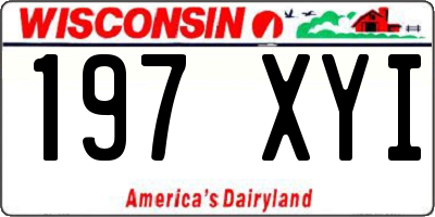 WI license plate 197XYI