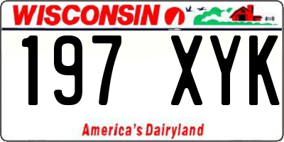 WI license plate 197XYK