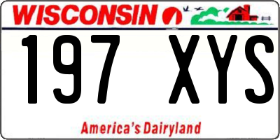 WI license plate 197XYS