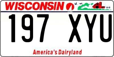 WI license plate 197XYU