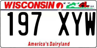 WI license plate 197XYW