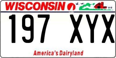WI license plate 197XYX