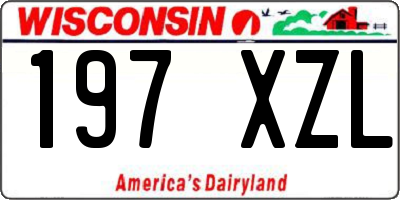WI license plate 197XZL