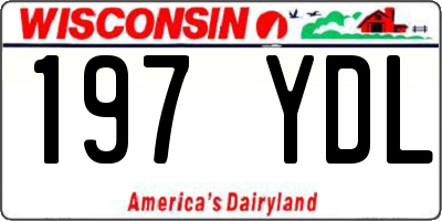 WI license plate 197YDL