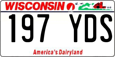 WI license plate 197YDS