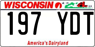 WI license plate 197YDT