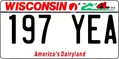 WI license plate 197YEA