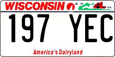 WI license plate 197YEC